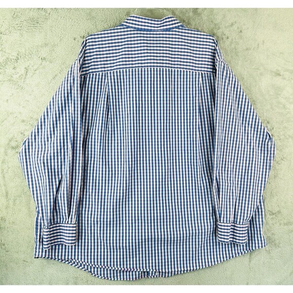 GS Easy Stretch Classic Fit Dress Shirt Men's 19 Long Sleeve Button Up Check - Picture 3 of 7